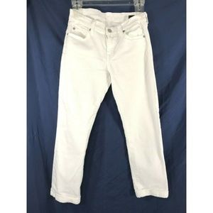 7 For All Mankind 27 Skinny Crop & Roll White Jean